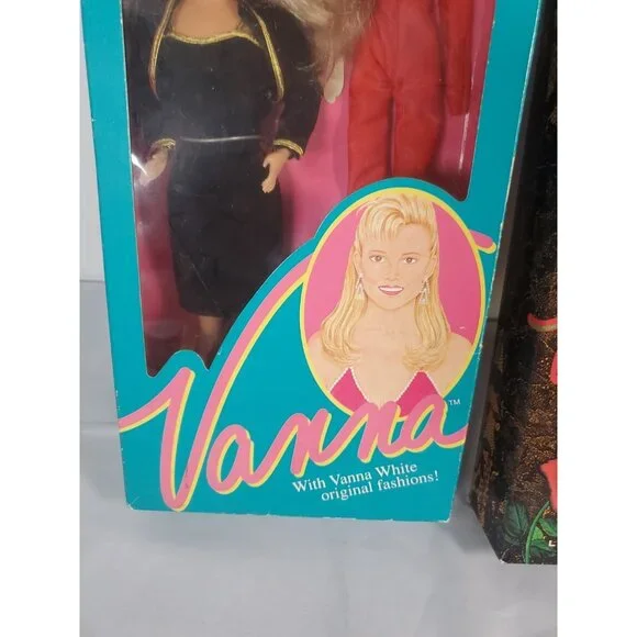 (2) Vanna White Limited Edition Spain Doll & Doll Black & Gold Dress Vintage - Picture 11 of 14